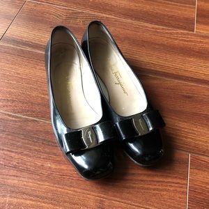 Black Salvatore Ferragamo flats